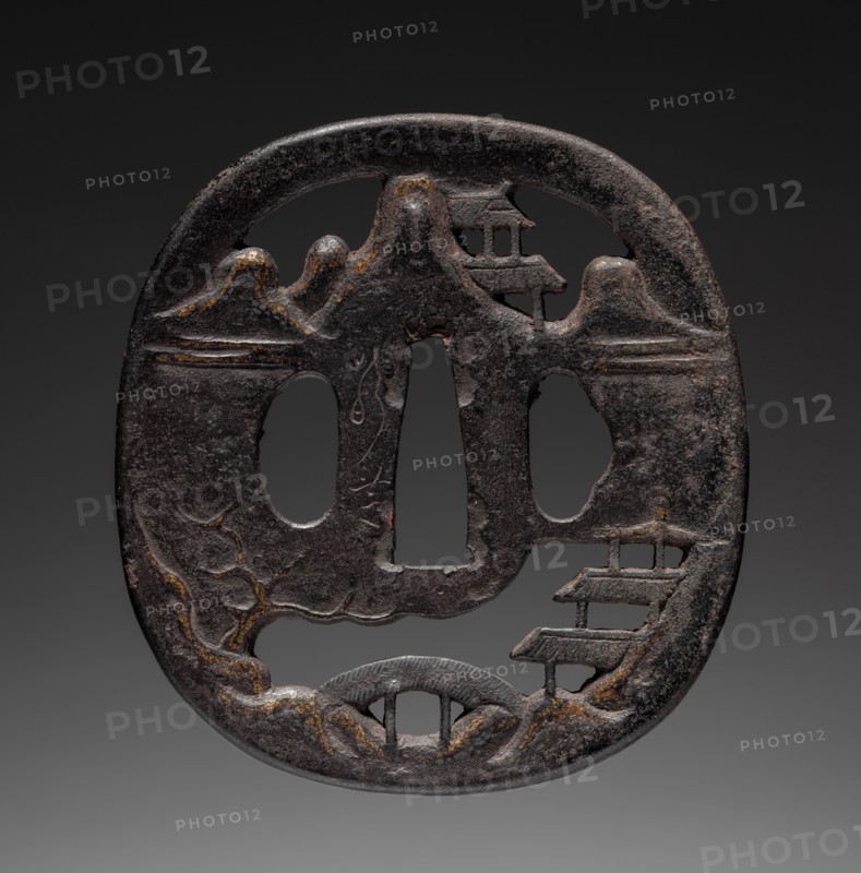Sword Guard, late 17th century. Japan, Jakushi School, Edo period (1615-1868). Iron; average: 7.7 x 8.3 cm (3 1/16 x 3 1/4 in.).