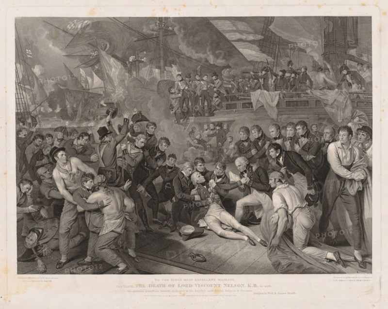 Death of Lord Nelson. James Heath (British, 1757-1834). Engraving