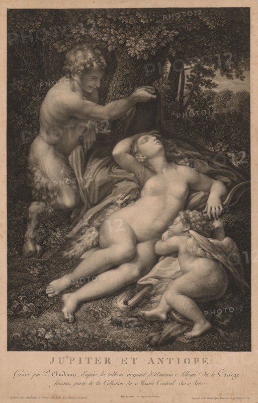 Jupiter and Antiope. Pierre Audouin (French, 1768-1822). Etching