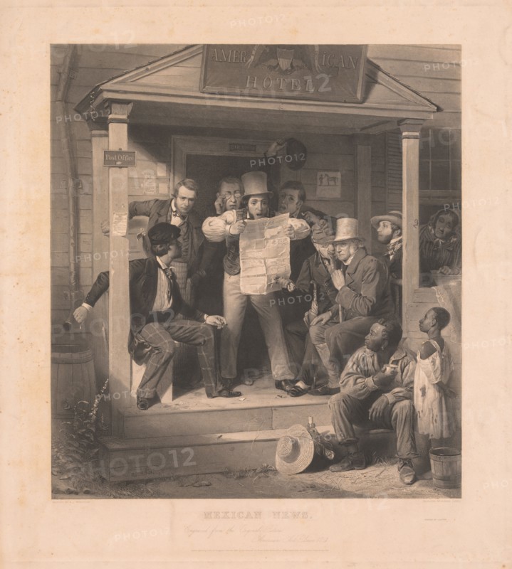 1112: Mexican News. Alfred Jones (American, 1819-1900). Engraving