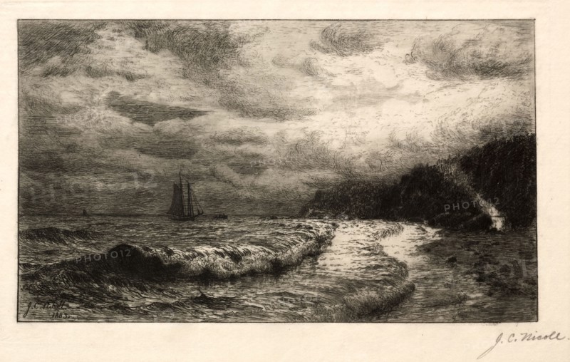 The Smuggler's Landing Place. James Craig Nicoll (American, 1847-1918). Etching