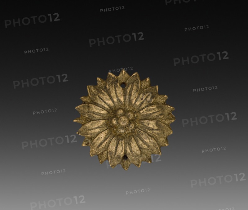 Ornamental Rosette, late 1700s. France, late 18th century. Gilt bronze; diameter: 3.5 cm (1 3/8 in.).