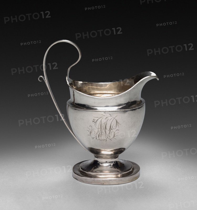 Cream Jug, c. 1800. William Haverstick (American, 1756-1823). Silver; overall: 16.2 x 15 cm (6 3/8 x 5 7/8 in.); without handle: 8.3 cm (3 1/4 in.).