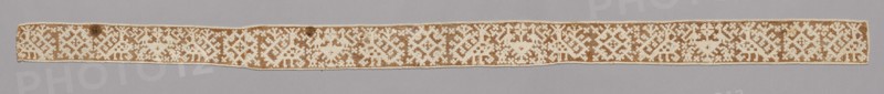 Needlepoint (Drawnwork) Lace Band, 16th-17th century. Italy, Sicily, 16th-17th century. Lace, needlepoint: linen; average: 8.3 x 156.2 cm (3 1/4 x 61 1/2 in.)