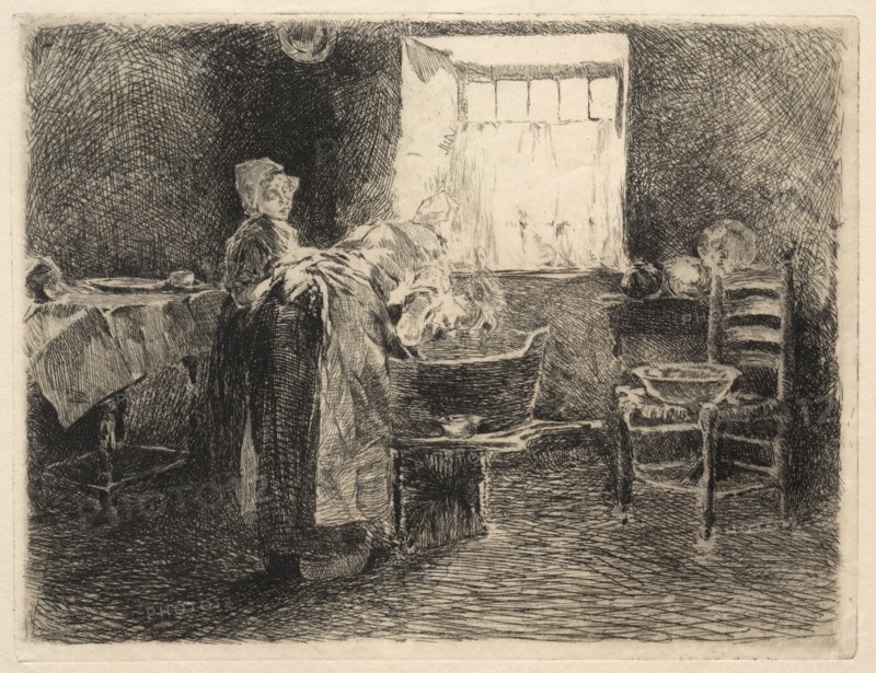 Monday Morning, Holland, 1800s. Robert Frederick Blum (American, 1857-1903). Etching
