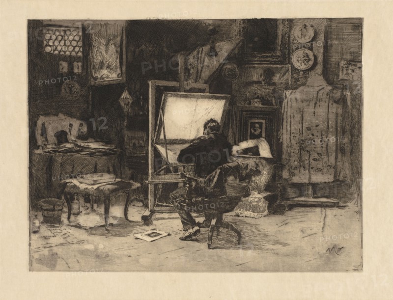 The Etcher, 1882. Robert Frederick Blum (American, 1857-1903). Etching