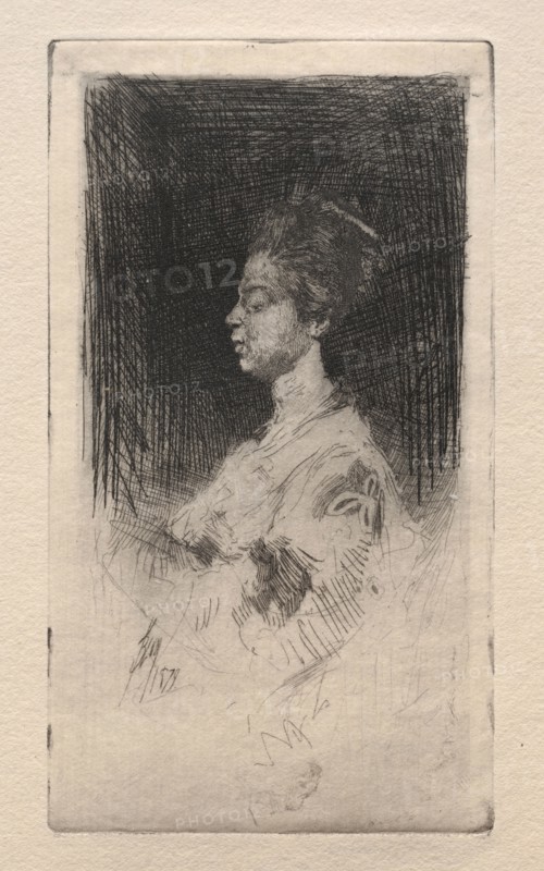 Profile Head of a Japanese Girl, 1879. Robert Frederick Blum (American, 1857-1903). Etching