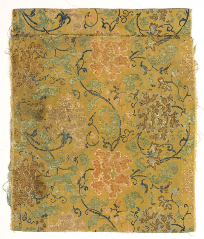 Fragment, 1700s. China, 18th century. Twill ground; silk diasper weave; overall: 19 x 23 cm (7 1/2 x 9 1/16 in.).