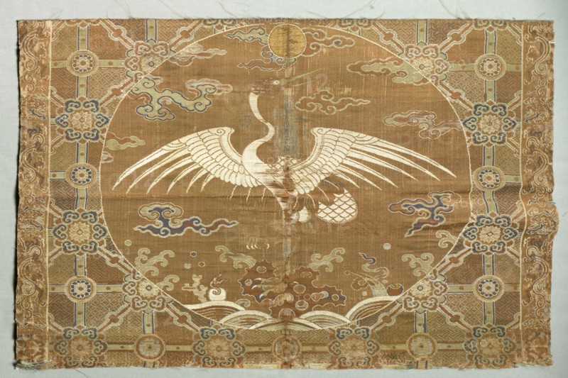 Fragment, 1700s. China, 18th century. Twill ground; silk diasper weave; overall: 37.5 x 52.1 cm (14 3/4 x 20 1/2 in.).