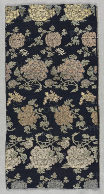 Textile Fragment, 1800s. Japan, 19th century. Silk, metallic thread; average: 57.1 x 28.6 cm (22 1/2 x 11 1/4 in.).
