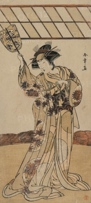 Segawa Kikunojo II as the Referee of a Wrestling Match, c. late 1770s. Katsukawa Shunsho (Japanese, 1726-1792). Color woodblock print; sheet: 32.4 x 14.6 cm (12 3/4 x 5 3/4 in.).