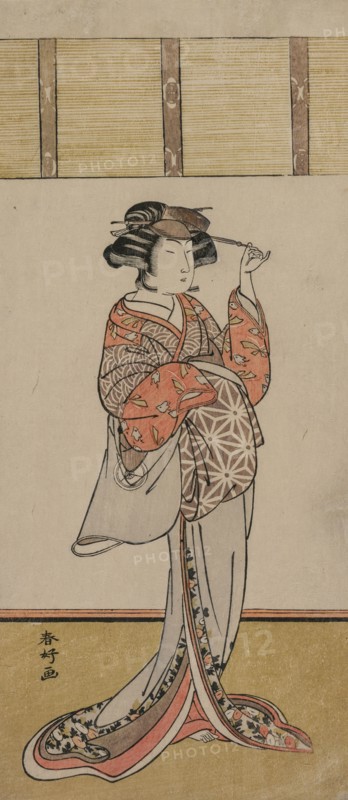 Iwai Hanshiro IV as Oiso no Tora, c. mid-1770s. Katsukawa Shunko (Japanese, 1743-1812). Color woodblock print; sheet: 33 x 14.6 cm (13 x 5 3/4 in.).