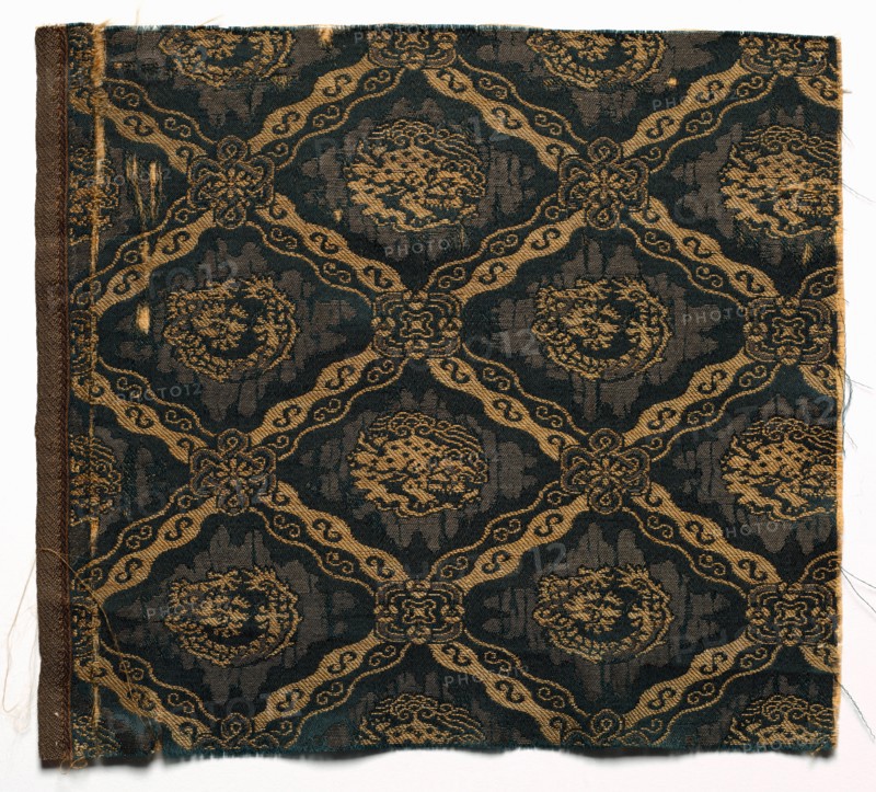 Textile Fragment, 1800s. Japan, 19th century. Silk; overall: 17.5 x 20.4 cm (6 7/8 x 8 1/16 in.)