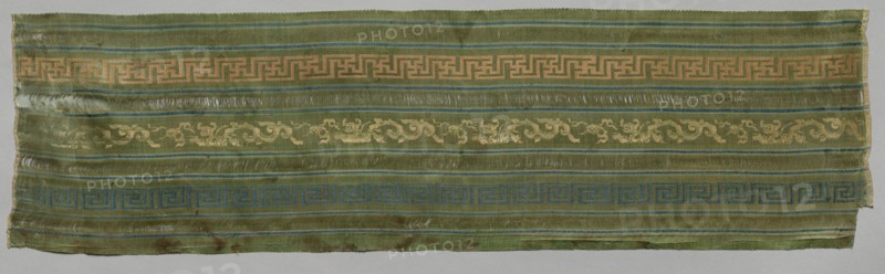 Fragment, 1800s. China, 19th century. Silk; overall: 69.9 x 19.1 cm (27 1/2 x 7 1/2 in.).