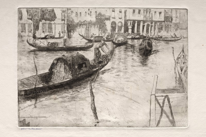 Etchings of Venice: Traghetto San Felice, 19th century. Otto H. Bacher (American, 1856-1909). Etching
