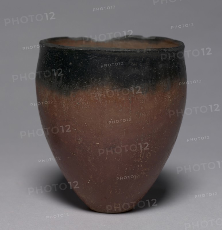 Black-Topped Beaker, 4500-3000 BC. Egypt, Predynastic Period, Naqada I-IIb period. Nile silt pottery; diameter: 12 cm (4 3/4 in.); overall: 14 cm (5 1/2 in.).