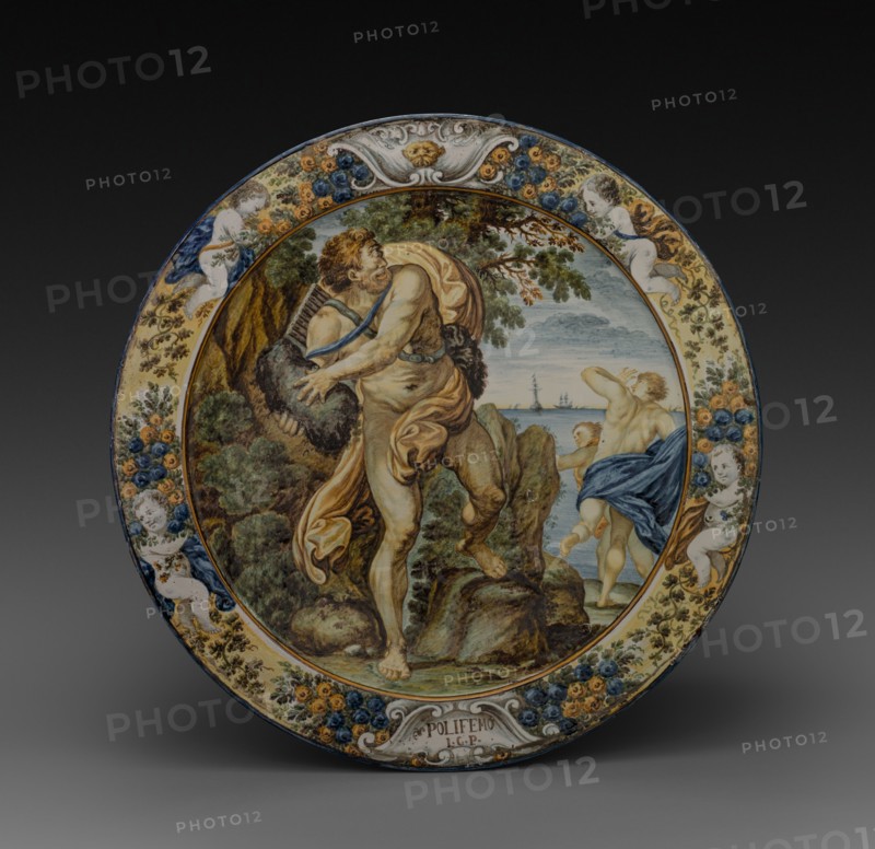 Plate, 1725-1775. Liborius Grue (Italian, 1702-1776). Tin-glazed earthenware (maiolica); diameter: 48.3 cm (19 in.).