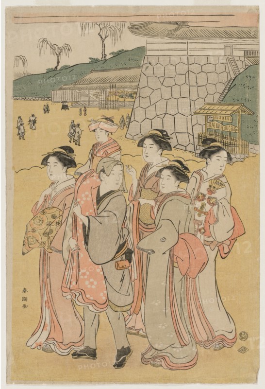 Women Accompanying a Girl to a Shrine, early 1790s. Katsukawa Shuncho (Japanese). Color woodblock print; sheet: 39.1 x 26.1 cm (15 3/8 x 10 1/4 in.).