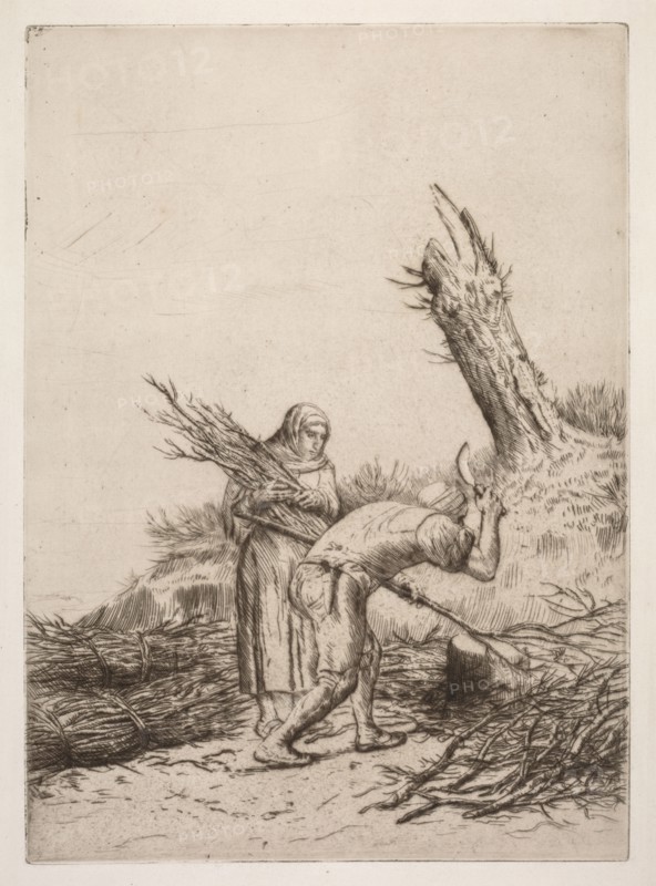Les faiseurs de fagots. Alphonse Legros (French, 1837-1911). Etching