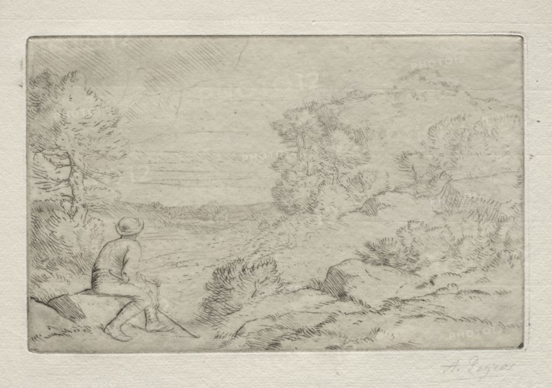 The Rocks. Alphonse Legros (French, 1837-1911). Etching