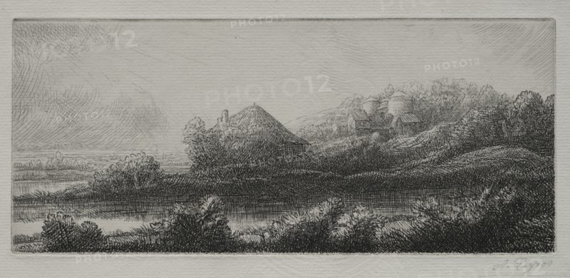 Cabin in the Marsh. Alphonse Legros (French, 1837-1911). Etching