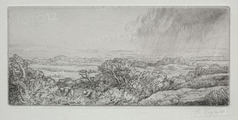 Les Ramasseurs des Champignons. Alphonse Legros (French, 1837-1911). Etching