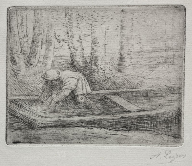 Man in a Punt. Alphonse Legros (French, 1837-1911). Etching