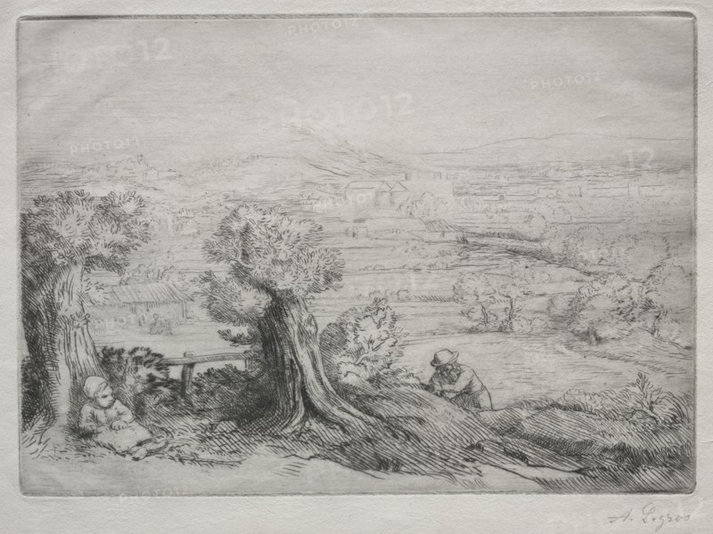Souvenir d'un Vallée en Bourgogne. Alphonse Legros (French, 1837-1911). Etching