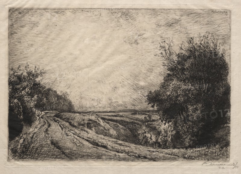La Route de la Houssoye, 1913. Auguste Louis Lepère (French, 1849-1918). Etching