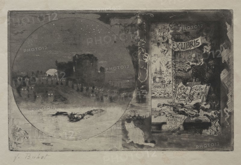 The Castle of the Owls, 1887. Félix Hilaire Buhot (French, 1847-1898). Etching, aquatint, drypoint and roulette; sheet: 20.3 x 26.2 cm (8 x 10 5/16 in.); platemark: 11.4 x 18.1 cm (4 1/2 x 7 1/8 in.)