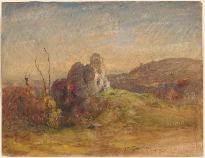 Landscape, 1870-1884. François-Auguste Ravier (French, 1814-1895). Watercolor and gouache with graphite and traces of black chalk; sheet: 27.7 x 35.9 cm (10 7/8 x 14 1/8 in.).