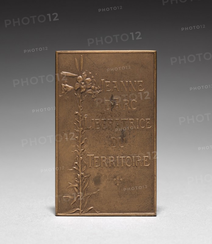 Medallion: Jeanne d'Arc (reverse). Daniel Dupuis (French, 1819-1899). Bronze; overall: 6.7 x 4.2 cm (2 5/8 x 1 5/8 in.).