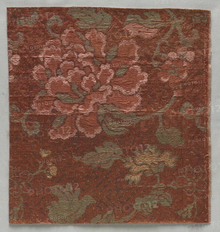 Textile Fragment, 1800s. Japan, 19th century. Silk; overall: 26.7 x 28.6 cm (10 1/2 x 11 1/4 in.)