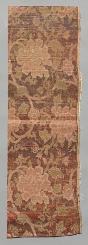 Textile Fragment, 1800s. Japan, 19th century. Silk, metallic thread; average: 67.3 x 21.6 cm (26 1/2 x 8 1/2 in.)