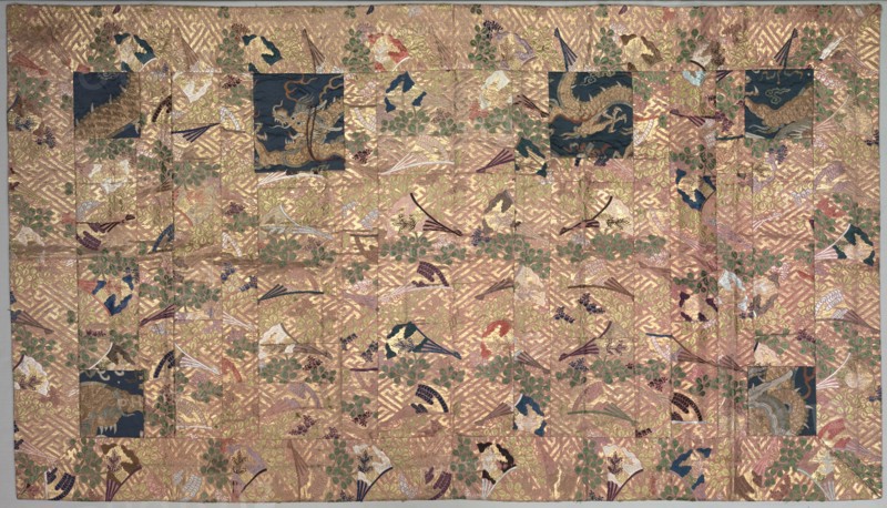 Buddhist Priest Robe (Kesa), 1800s. Japan, Edo period (1615-1868) or Meiji period (1868-1912), 19th century. Silk, brocaded; metal thread; overall: 116.8 x 203.2 cm (46 x 80 in.)