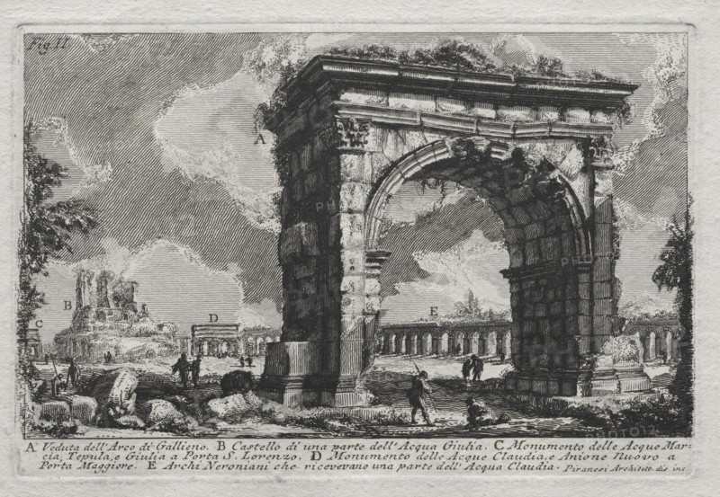 Veduta dell'Arco di Gallieno. Giovanni Battista Piranesi (Italian, 1720-1778). Etching and engraving