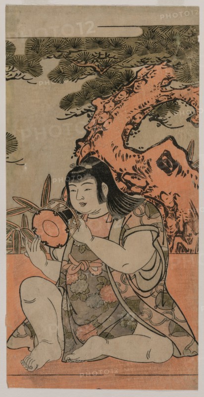 Doll Playing a Hand Drum, 1770s. Kitao Shigemasa (Japanese, 1739-1819). Color woodblock print; sheet: 28.6 x 14 cm (11 1/4 x 5 1/2 in.).