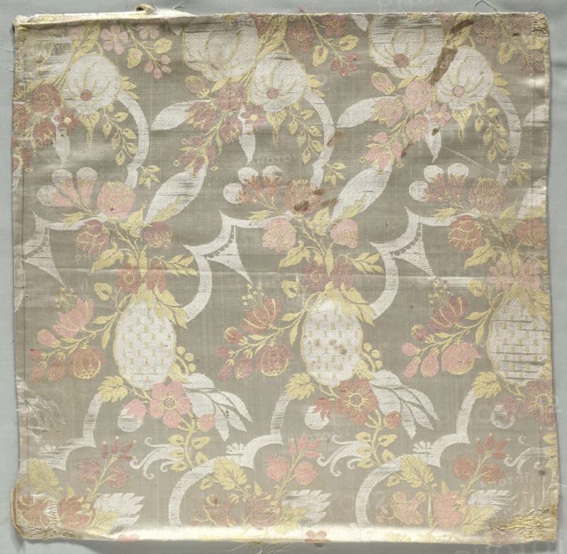 Silk Panel, 1700s. Italy, 18th century. Plain compound satin weave; silk; overall: 51.3 x 50.8 cm (20 3/16 x 20 in.)