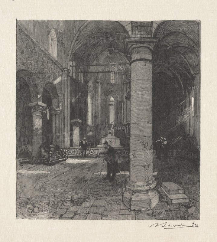 Interieur de l'Eglise. Auguste Louis Lepère (French, 1849-1918). Wood engraving