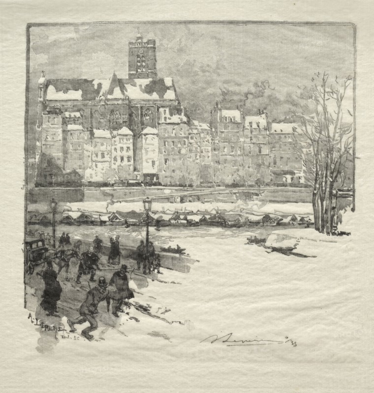 Quai de l'Hôtel de Ville. Auguste Louis Lepère (French, 1849-1918). Wood engraving