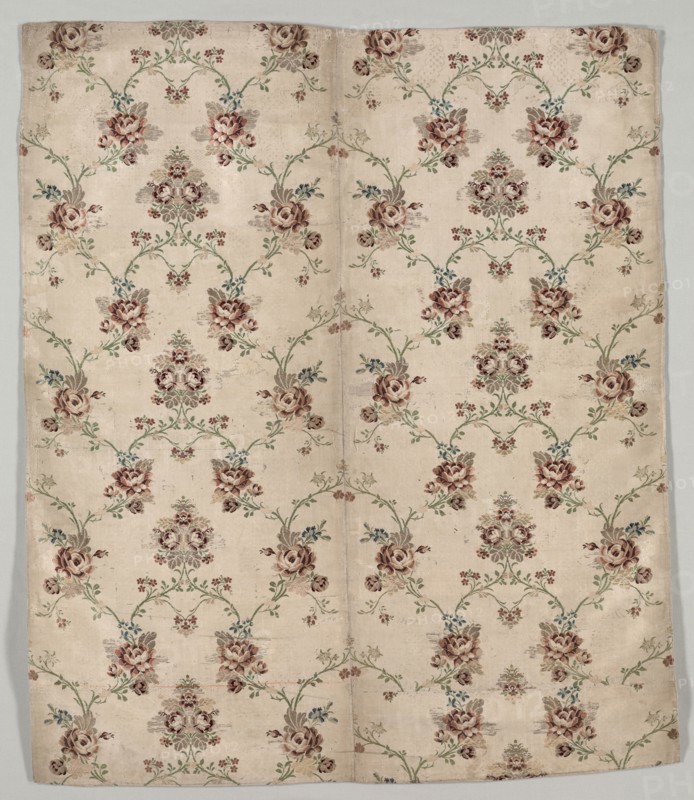 Fragment, mid 1700s. France, mid-18th century, Period of Louis XV (1723-1774). Brocade on tabby; silk; overall: 121.4 x 103.5 cm (47 13/16 x 40 3/4 in.).