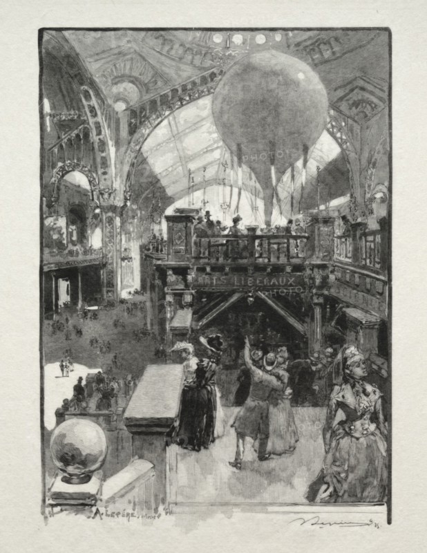 Le Palais des Arts Liberaux, Intèrieur. Auguste Louis Lepère (French, 1849-1918). Wood engraving