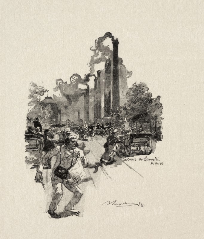 Avenue Lamotte - Piquet. Auguste Louis Lepère (French, 1849-1918). Wood engraving