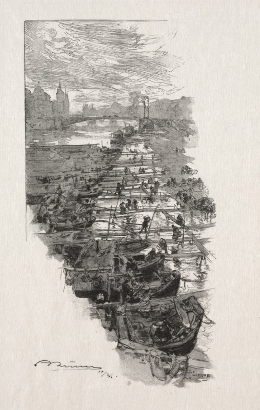 Le Marché aux Pommes. Auguste Louis Lepère (French, 1849-1918). Wood engraving