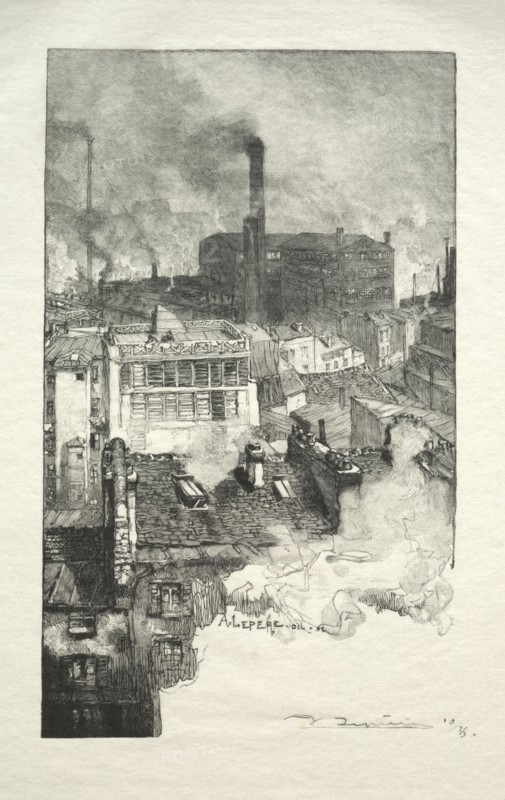 Quartier des Gobelins, 1889. Auguste Louis Lepère (French, 1849-1918). Wood engraving