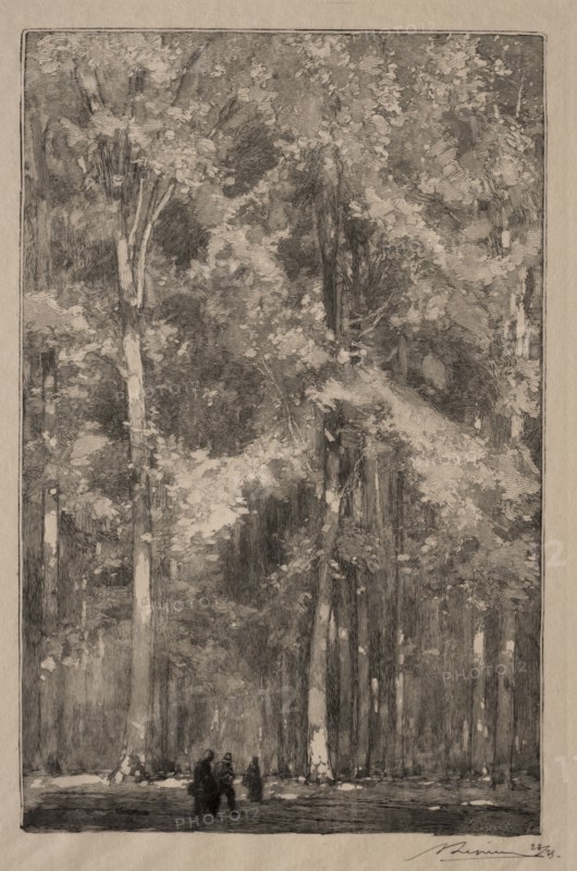 Le Matin, carrefour des Forts Marlotte, 1889. Auguste Louis Lepère (French, 1849-1918). Wood engraving