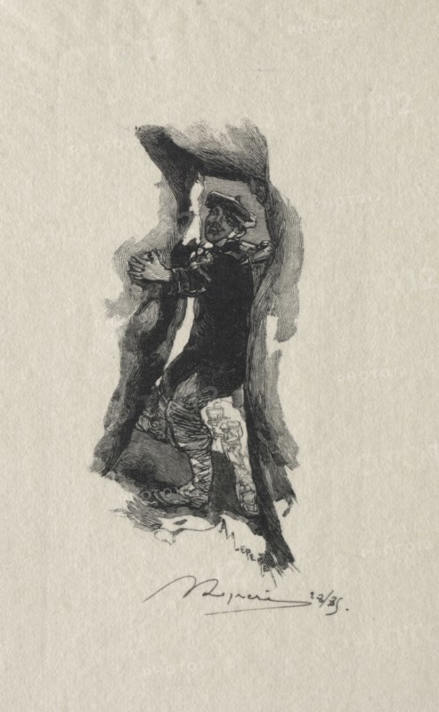 Au defile de Sept-Cavernes. Auguste Louis Lepère (French, 1849-1918). Wood engraving