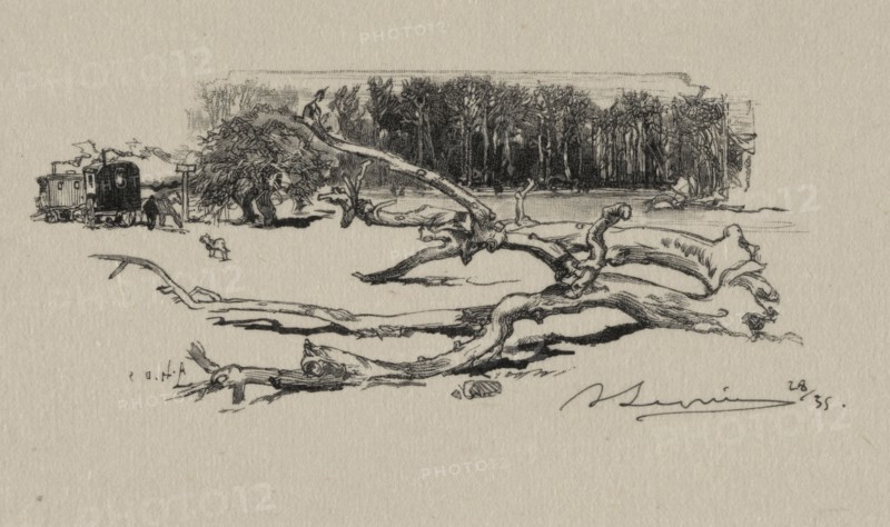 Carrefour de l'Epine, 1887. Auguste Louis Lepère (French, 1849-1918). Wood engraving