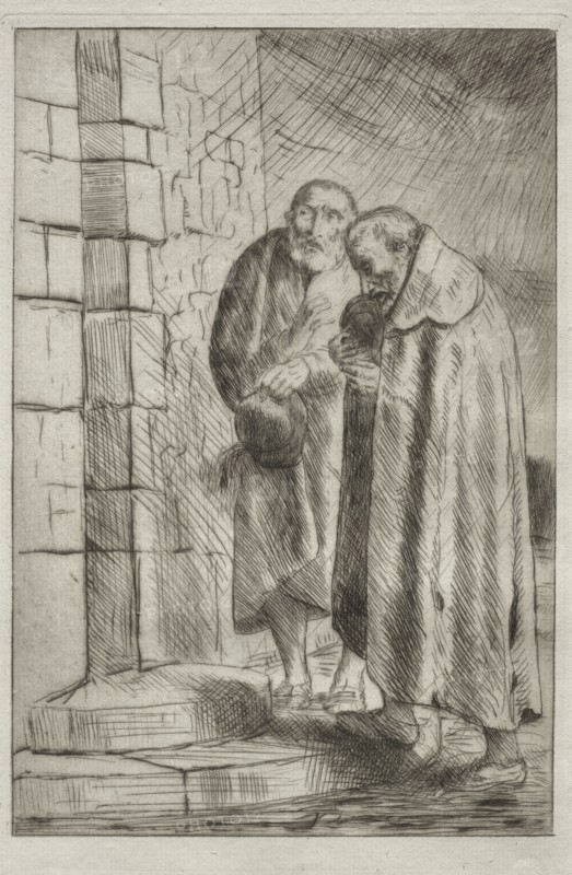 St. Pierre et St. Paul à la porte de M. Richard. Alphonse Legros (French, 1837-1911). Etching and drypoint