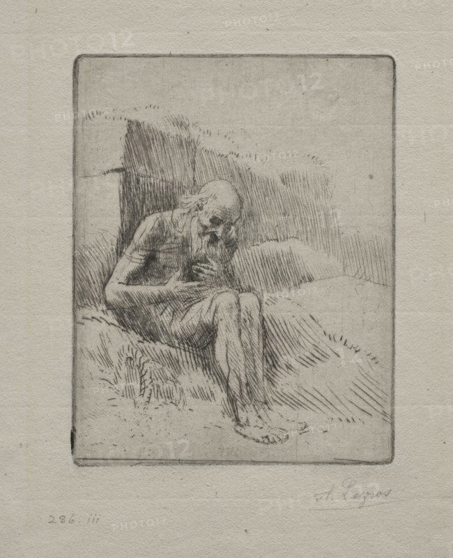 Job (2nd Plate). Alphonse Legros (French, 1837-1911). Etching and drypoint